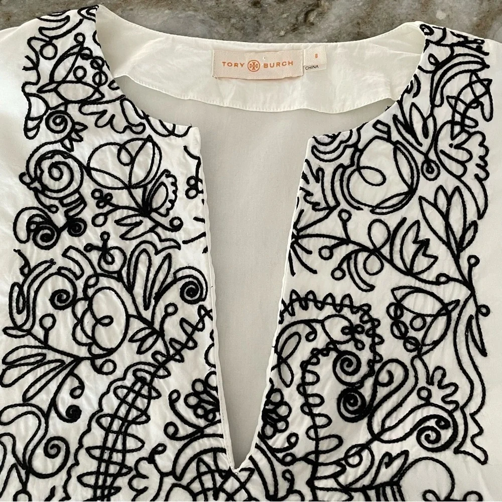 Tory Burch White Embroidered Top